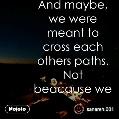 And Maybe We Were Meant To Cross Each Others Path English Quote