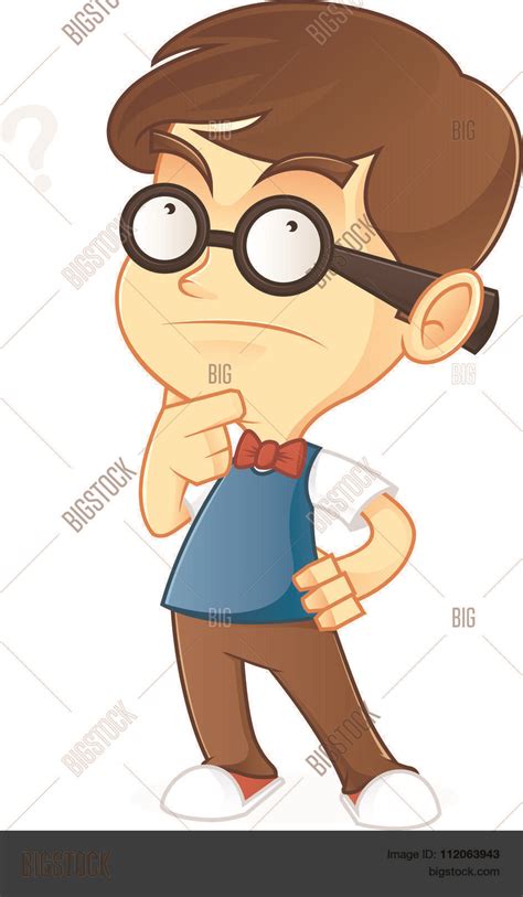 Nerd Geek Thinking Vector And Photo Free Trial Bigstock