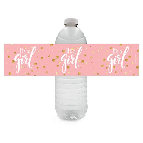 Girl Baby Shower Water Bottle Labels 24ct Waterproof Stickers Etsy