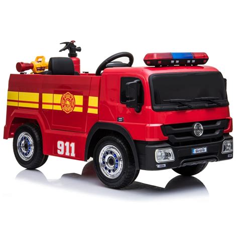 They can use it to store toys inside and also to sit down and relax! Fire Rescue Truck, 12V Electric Ride On Toy for Kids - Red ...
