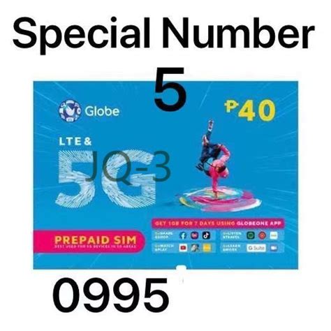 0995 Random Numberspecial Number Globe 5g Lte Tricut Sim Card