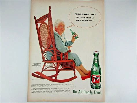 1955 7up Seven Up Soda Grandma In Rocker Original Large Print Ad 7up