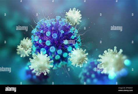Virus Germs Microbe Bacterium Pathogen Organism Leukocyte 3d