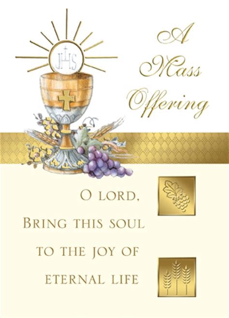 The seraphic mass association takes your sacrificial offering for the holy mass and enables capuchin friars working as missionaries to continue serve throughout the world. Mass Cards Deceased #MA027 - McKay Church Goods