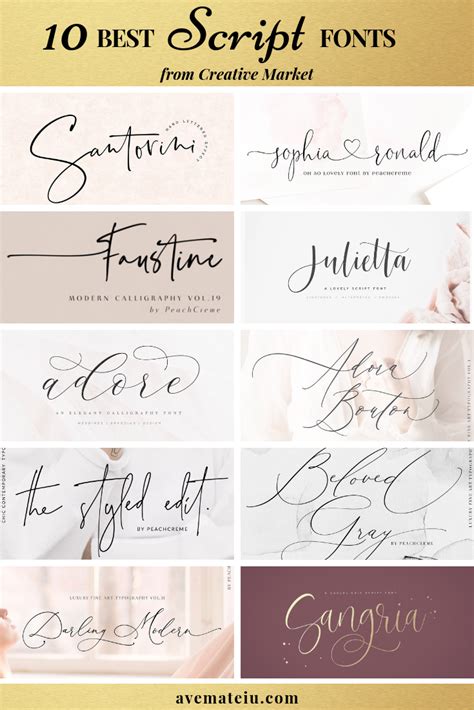 10 Of The Best Script Fonts From Creative Market Ave Mateiu Tattoo
