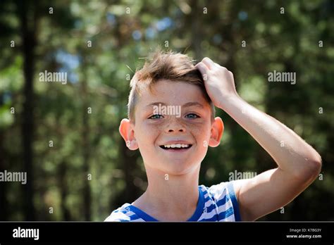 Preteen Boy Portrait Stock Photo Alamy
