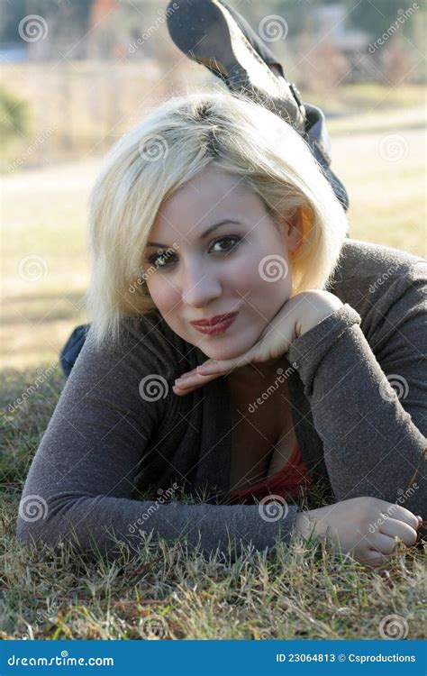 Beautiful Blonde Outdoors 7 Stock Image Image Of Happy Individual 23064813