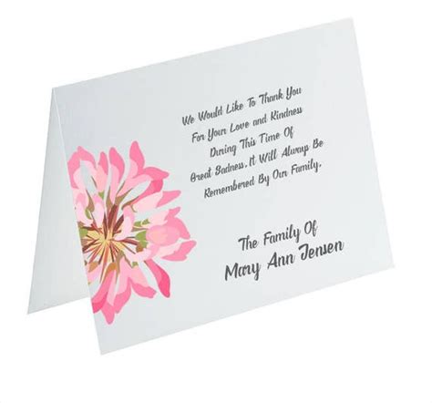 Funeral Thank You Cards Sympathy Acknowledgement Cards Etsy