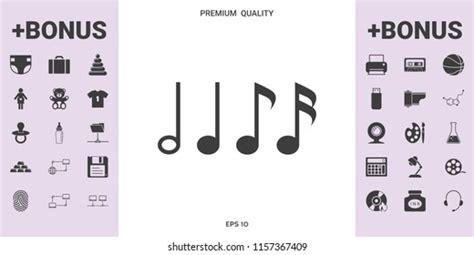Symbol Music Notes Sixteenth Note Eighth Stock Vector Royalty Free