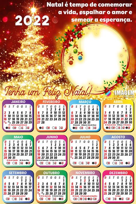 Calendário 2022 Moldura Tenha um Feliz Natal PNG Imagem Legal in 2024