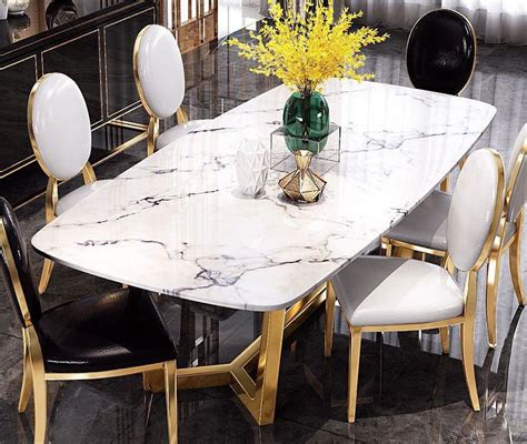 Golden Geometric Metal Base Dining Table Metal Base Dining Table