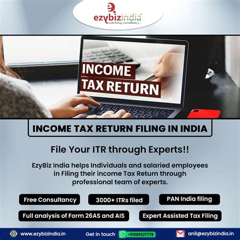 Income Tax Return Filing In India Ezybiz India Consulting Llp