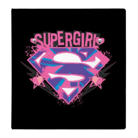 Supergirl Pink And Purple Grunge Logo Binder Zazzle Supergirl Grunge Purple