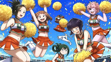 My Hero Academia Cheerleader Momo Ochako Tooru Tsuyu Kyouka Mina