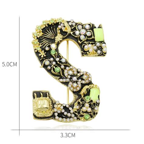 Colorful Letters Of Alphabet Fashion Enamel And Simulated Pearl Brooch