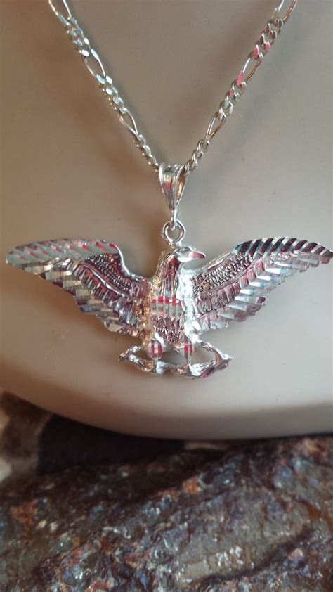 Sterling Silver Eagle With Gem