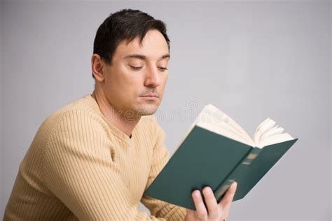 Handsome Young Man Reading A Book Stock Photo Image Of Caucasian