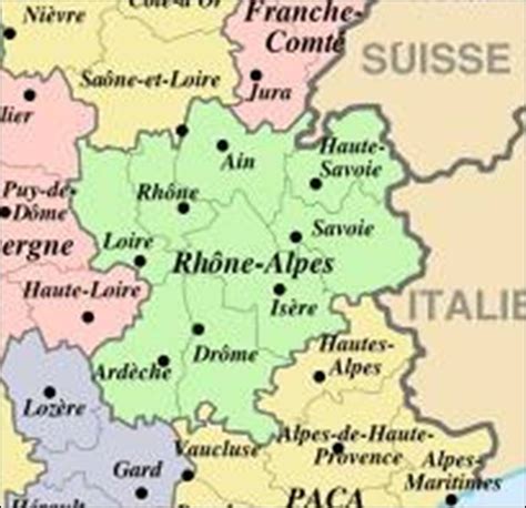 Waarin het land is ingedeeld. Kaart Frankrijk Departementen Regio's: Kaart Rhône-Alpes ...