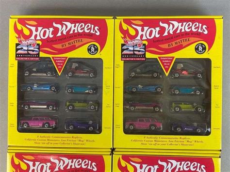 Group Of 4 Hot Wheels 25th Anniversary Die Cast Vehicle Sets Matthew
