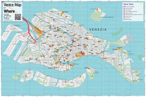 Map Of Venice Tourist Attractions And Monuments Of Venice