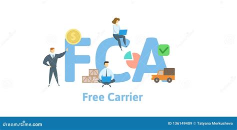 Fca Free Carrier Concept With Keywords Letters And Icons Flat