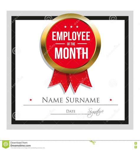 Years of service certificate templates. Employee Of The Month Certificate Template Stock Vector ...