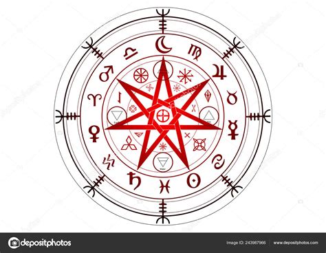 Zauberhaftes Symbol Des Schutzes Set Von Mandala Hexen Runen Mystische
