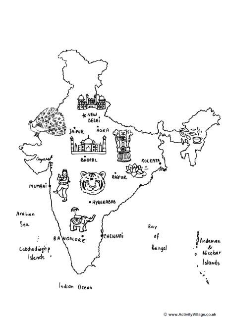 India Map Coloring Page