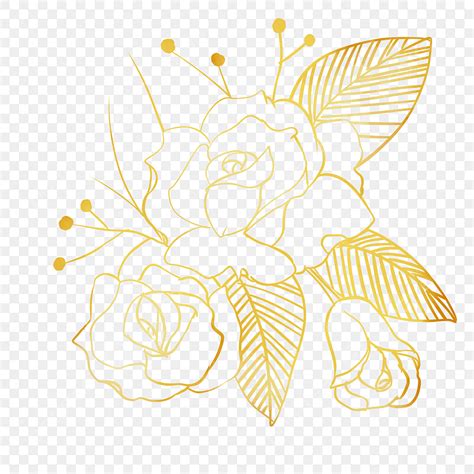 Golden Line Drawing Png Picture Golden Line Drawing Roses Golden