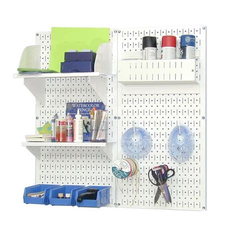 I recently added this pegboard to my craft room, i secured 2 panels which measures 2ft x 4 ft each to a wood frame and it is also supported by the two wooden. Hobby Craft Pegboard Organizer Storage Kit in 2020 | Ikea ...