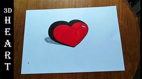 Again, just keep your lines parallel. How to draw easy 3D Heart | how to draw heart step by step. - YouTube