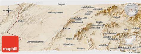 Satellite Panoramic Map Of Quetta