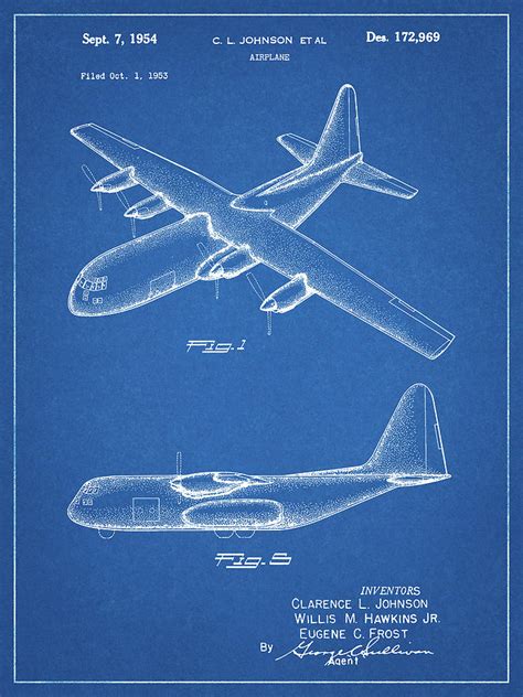 Pp943 Blueprint Lockheed C 130 Hercules Airplane Patent Poster Digital