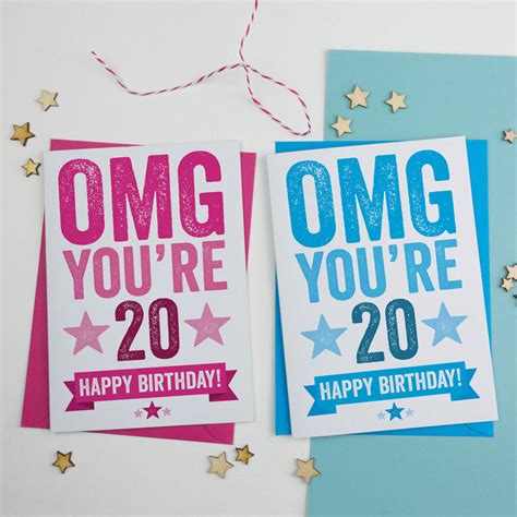 Omg Youre 20 Birthday Card By A Is For Alphabet