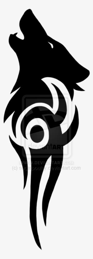 Black Wolf Tattoos Png Png Images Simple Tribal Wolf