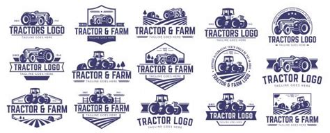 Premium Vector Collection Of Tractor And Farm Logo Tractor Logo