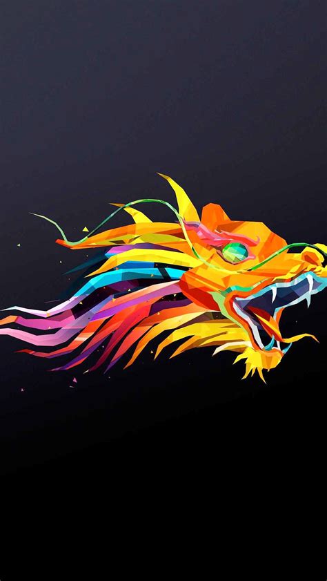 Hd Iphone Wallpaper Rainbow Dragon 🐉🌈 Geometric Animals