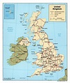 Grande detallado mapa político del Reino Unido con carreteras ...