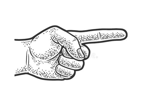 Hand Points With Index Finger Sketch Vector Stock Vector Illustration