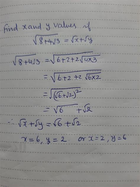 What Is The Value Of X And Y If √ 84√3 √x√y Quora