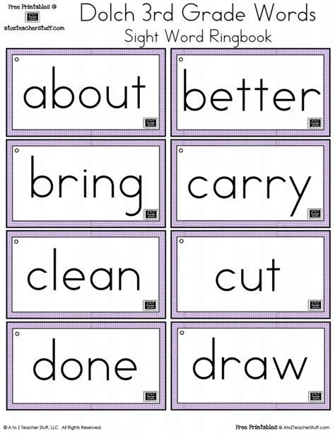 Fourth Grade Sight Words Worksheets — Db