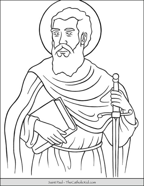 It also has the door hanger in color and black & white for the students. Saint Paul Coloring Page - TheCatholicKid.com