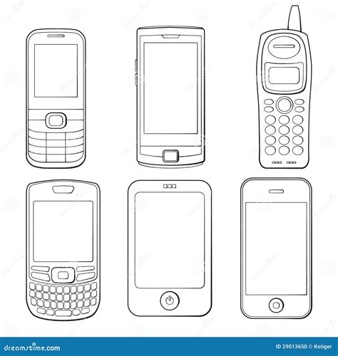 Mobile Phones Silhouettes Set Stock Vector Illustration Of Sign
