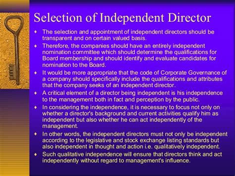 Role And Responsibilities Of Independent Directors