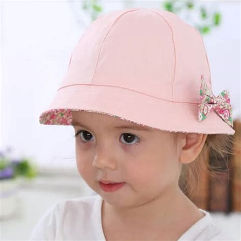 Summer Baby Girls Sun Hat Cotton Baby Hat Kids Child Cap Bowknot Flower