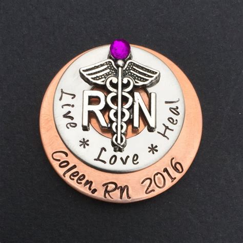 Personalized Nursing Pin Lpn Bsn Rn Nurse Pin Nursing Etsy