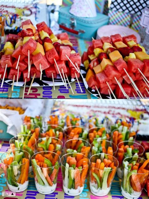 Cookout Love This Idea Of The Fruit Skewers And Veggie Cups With Ranch