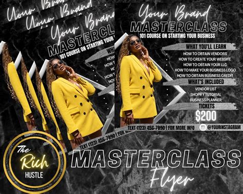 Diy Masterclass Social Media Flyer Platinum Business Course Branding Canva Editable Flyer