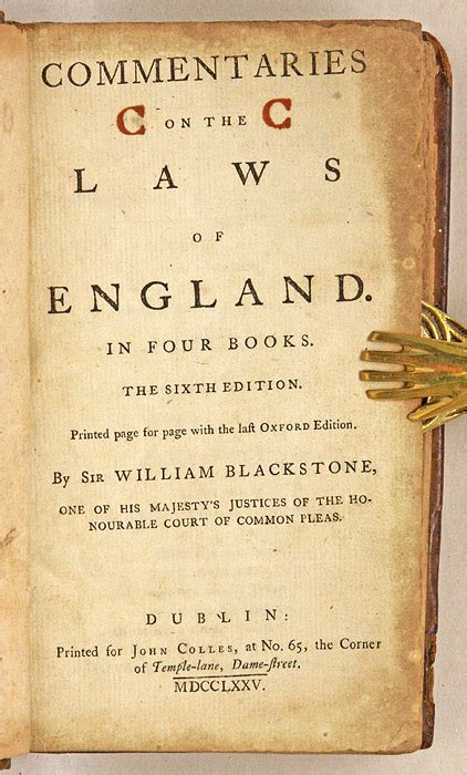 Commentaries On The Laws Of England In Four Books 6th Edition By Blackstone Sir William