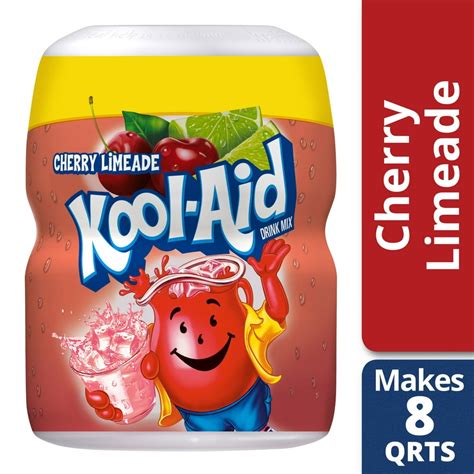 Kool Aid Sweetened Cherry Limeade Powdered Drink Mix Caffeine Free 19